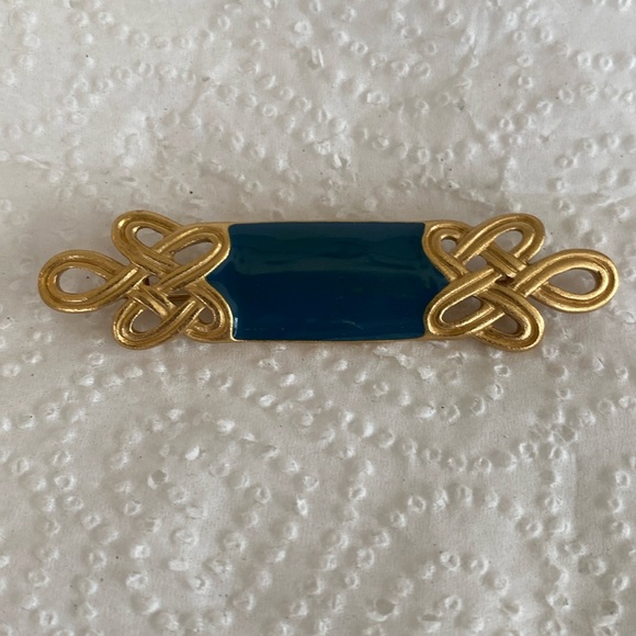 Gold and Blue Collar Pin - Picture 1 of 4